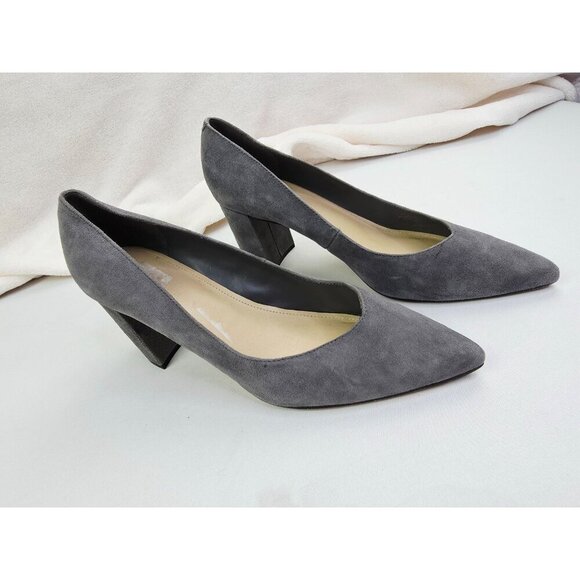 Marc Fisher Size 9M Womens Gray Leather Suede Caitlin Slip On Pointed Toe Shoes - Picture 7 of 14